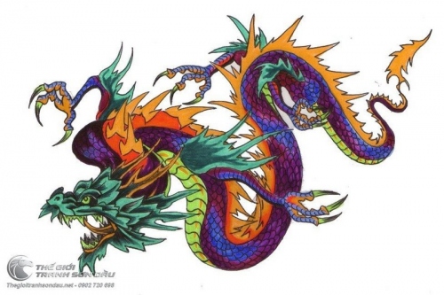 Tranh Rồng Màu Tím