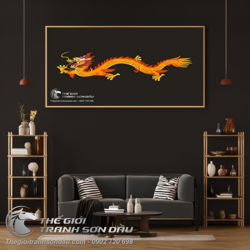 Tranh Rồng Phi Thiên Trên Nền Đen