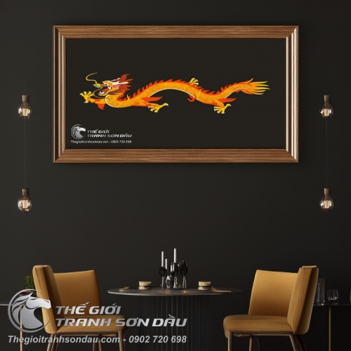 Tranh Rồng Phi Thiên Trên Nền Đen