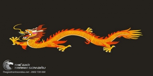 Tranh Rồng Phi Thiên Trên Nền Đen