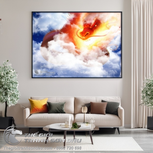 Tranh Rồng Phun Lửa Cận Cảnh