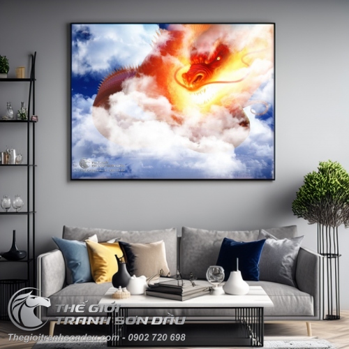 Tranh Rồng Phun Lửa Cận Cảnh