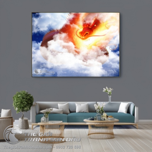 Tranh Rồng Phun Lửa Cận Cảnh