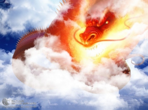Tranh Rồng Phun Lửa Cận Cảnh