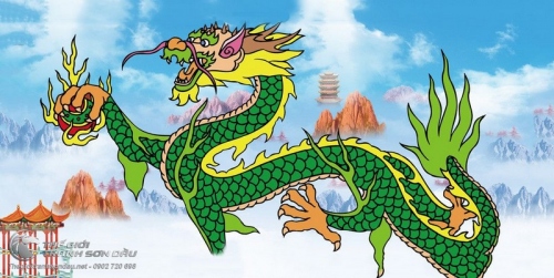 Tranh Rồng Xanh Trảo Long Châu