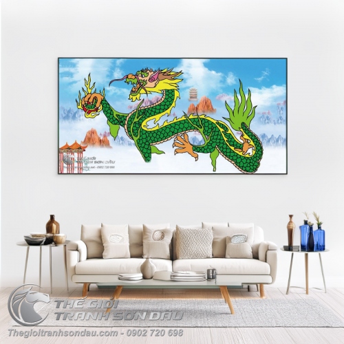 Tranh Rồng Xanh Trảo Long Châu