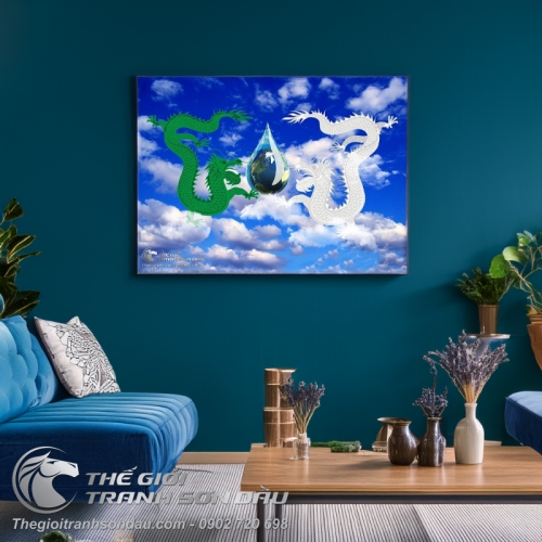 Tranh Rồng Xanh Và Rồng Trắng