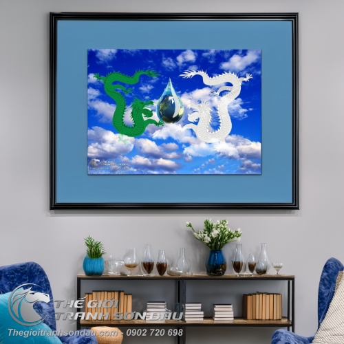 Tranh Rồng Xanh Và Rồng Trắng