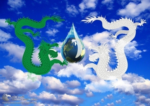 Tranh Rồng Xanh Và Rồng Trắng