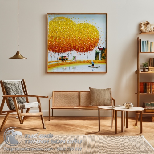 Tranh Sơn Dầu Cây Vàng Phong Cảnh Việt Nam