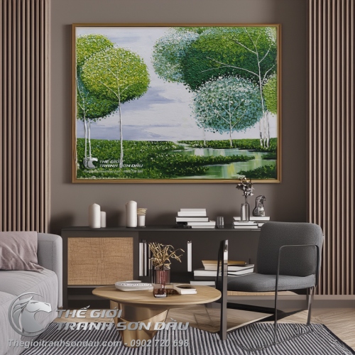 Tranh Sơn Dầu Cây Vẽ Dày Màu Hiện Đại
