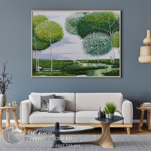 Tranh Sơn Dầu Cây Vẽ Dày Màu Hiện Đại