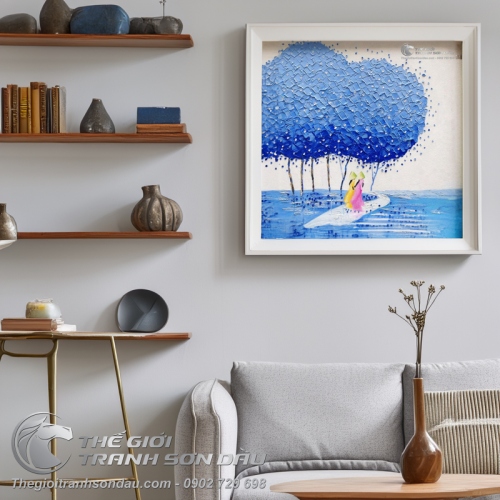 Tranh Sơn Dầu Cây Xanh Dương Phong Cảnh Việt Nam
