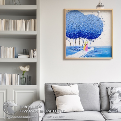 Tranh Sơn Dầu Cây Xanh Dương Phong Cảnh Việt Nam