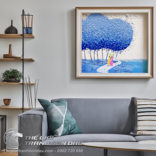 Tranh Sơn Dầu Cây Xanh Dương Phong Cảnh Việt Nam