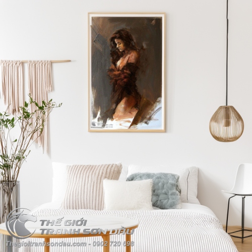Tranh Sơn Dầu Cô Gái Bán Khỏa Thân