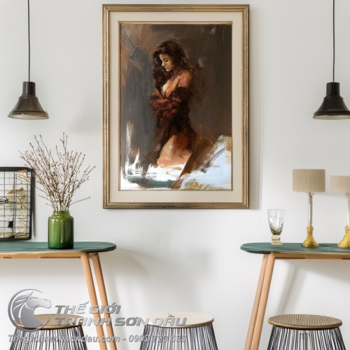 Tranh Sơn Dầu Cô Gái Bán Khỏa Thân