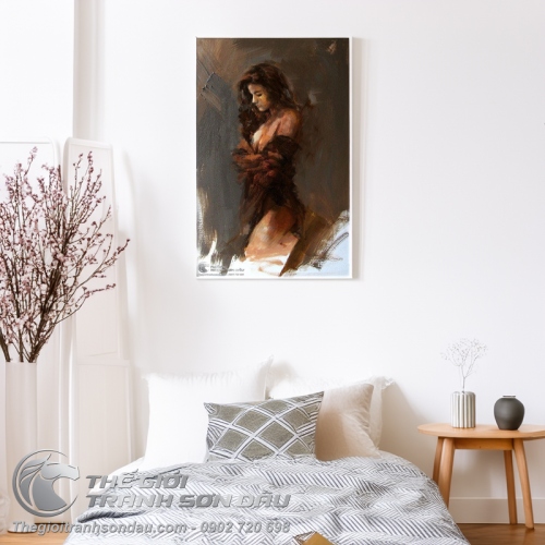 Tranh Sơn Dầu Cô Gái Bán Khỏa Thân