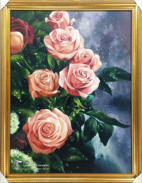 Tranh Sơn Dầu Hoa Hồng