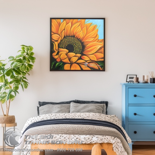 Tranh Sơn Dầu Hoa Hướng Dương Rực Rỡ