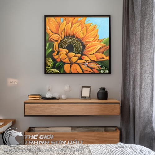 Tranh Sơn Dầu Hoa Hướng Dương Rực Rỡ