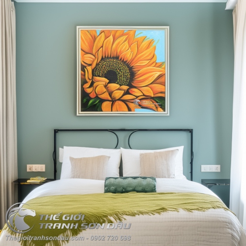 Tranh Sơn Dầu Hoa Hướng Dương Rực Rỡ