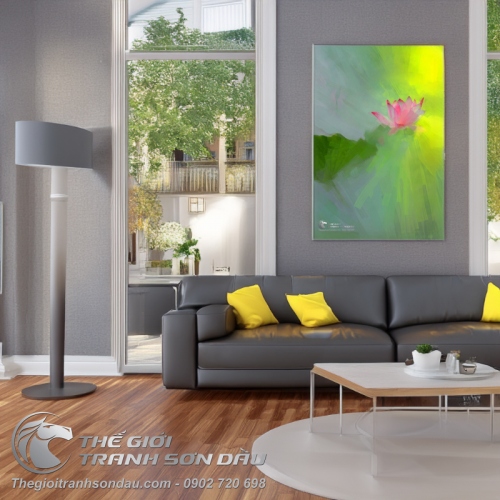 Tranh Sơn Dầu Hoa Sen
