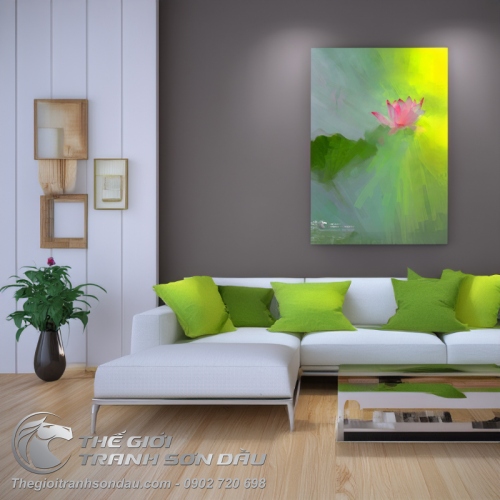 Tranh Sơn Dầu Hoa Sen