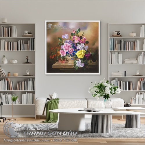 Tranh Sơn Dầu Hoa Tả Thực Cổ Điển