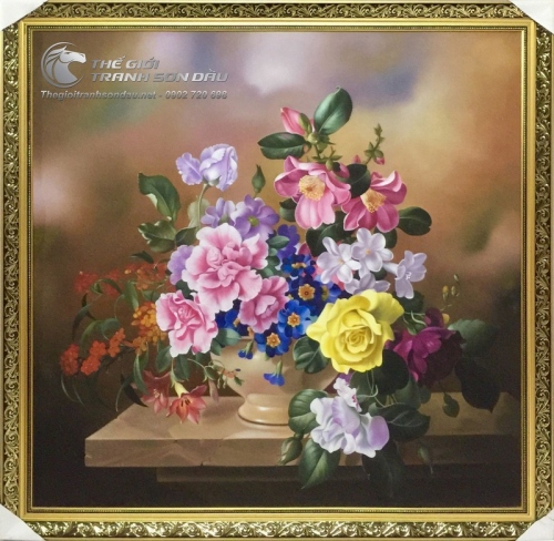 Tranh Sơn Dầu Hoa Tả Thực Cổ Điển