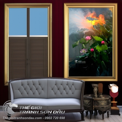 Tranh Sơn Dầu Hồng Liên