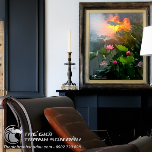 Tranh Sơn Dầu Hồng Liên