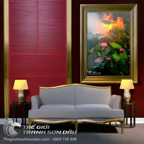Tranh Sơn Dầu Hồng Liên