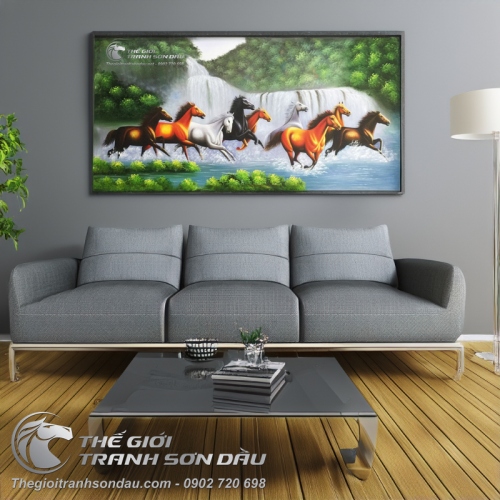 Tranh Sơn Dầu Mã Đáo Thành Công Hợp Mạng Mộc