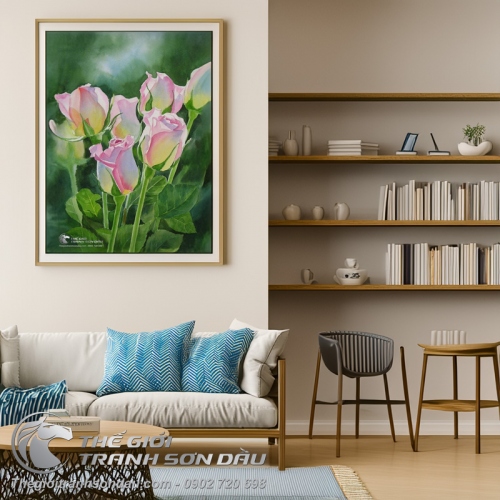 Tranh Sơn Dầu Những Đóa Hoa Hồng Đẹp