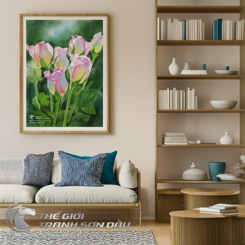 Tranh Sơn Dầu Những Đóa Hoa Hồng Đẹp
