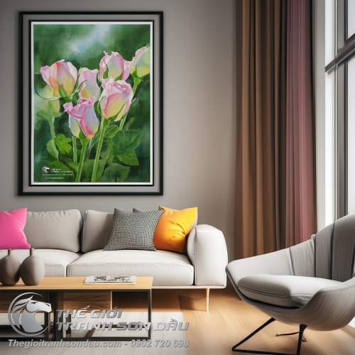 Tranh Sơn Dầu Những Đóa Hoa Hồng Đẹp