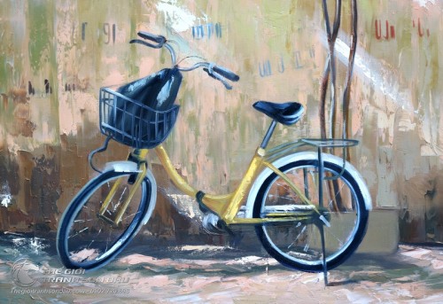 Tranh Sơn Dầu Nữ Sinh Áo Dài Trắng Thướt Tha Đẹp Giá Rẻ