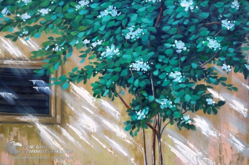 Tranh Sơn Dầu Nữ Sinh Áo Dài Trắng Thướt Tha Đẹp Giá Rẻ