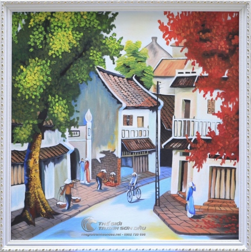 Tranh Sơn Dầu Phố Cổ Nghệ Thuật Đẹp