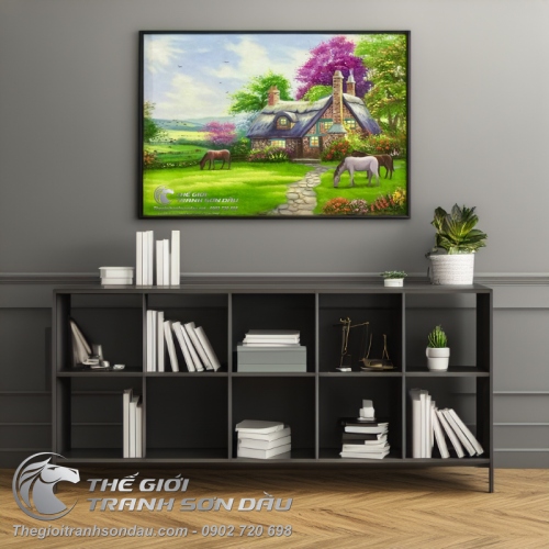 Tranh Sơn Dầu Phong Cảnh Nước Ngoài Treo Phòng Bếp