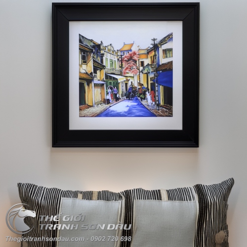 Tranh Sơn Dầu Phong Cảnh Phố Cổ Nghệ Thuật