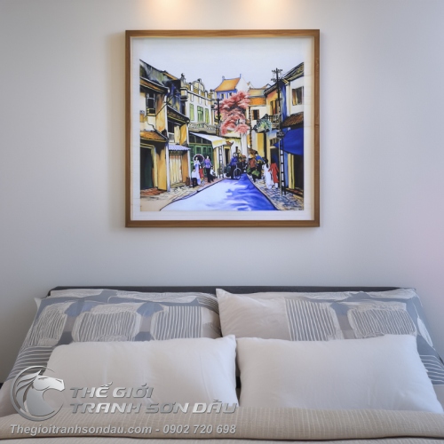 Tranh Sơn Dầu Phong Cảnh Phố Cổ Nghệ Thuật
