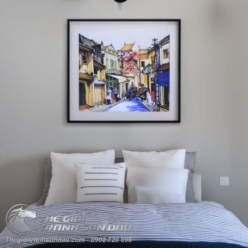 Tranh Sơn Dầu Phong Cảnh Phố Cổ Nghệ Thuật