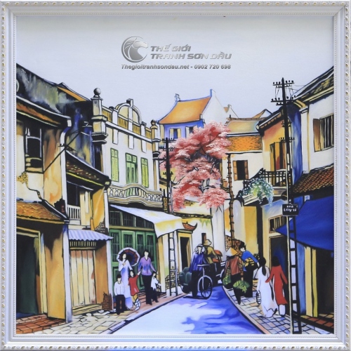 Tranh Sơn Dầu Phong Cảnh Phố Cổ Nghệ Thuật