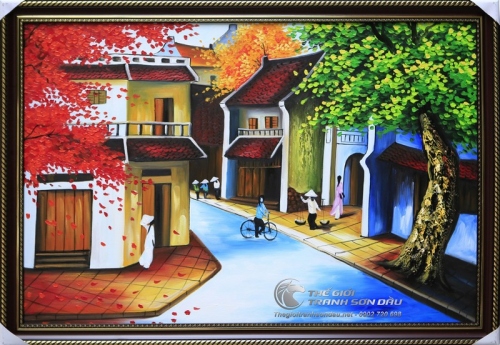 Tranh Sơn Dầu Phong Cảnh Phố Cổ Việt Nam
