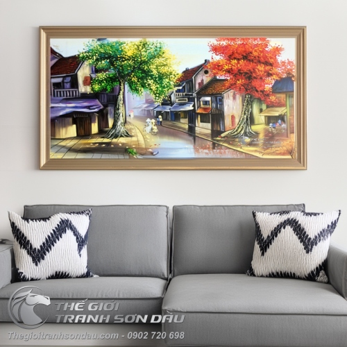 Tranh Sơn Dầu Phong Cảnh Phố Cổ Việt Nam Xinh Đẹp