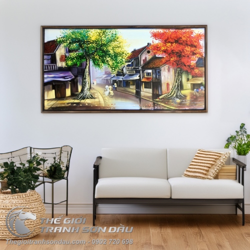 Tranh Sơn Dầu Phong Cảnh Phố Cổ Việt Nam Xinh Đẹp