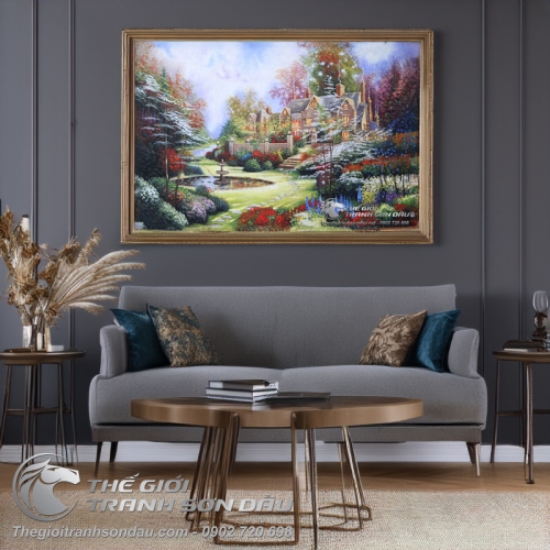 Tranh Sơn Dầu Phong Cảnh Trang Trí Phòng Làm Việc