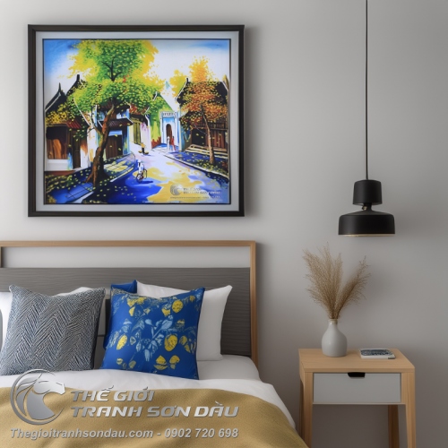 Tranh Sơn Dầu Phong Cảnh Vẽ Con Đường Lá Rơi